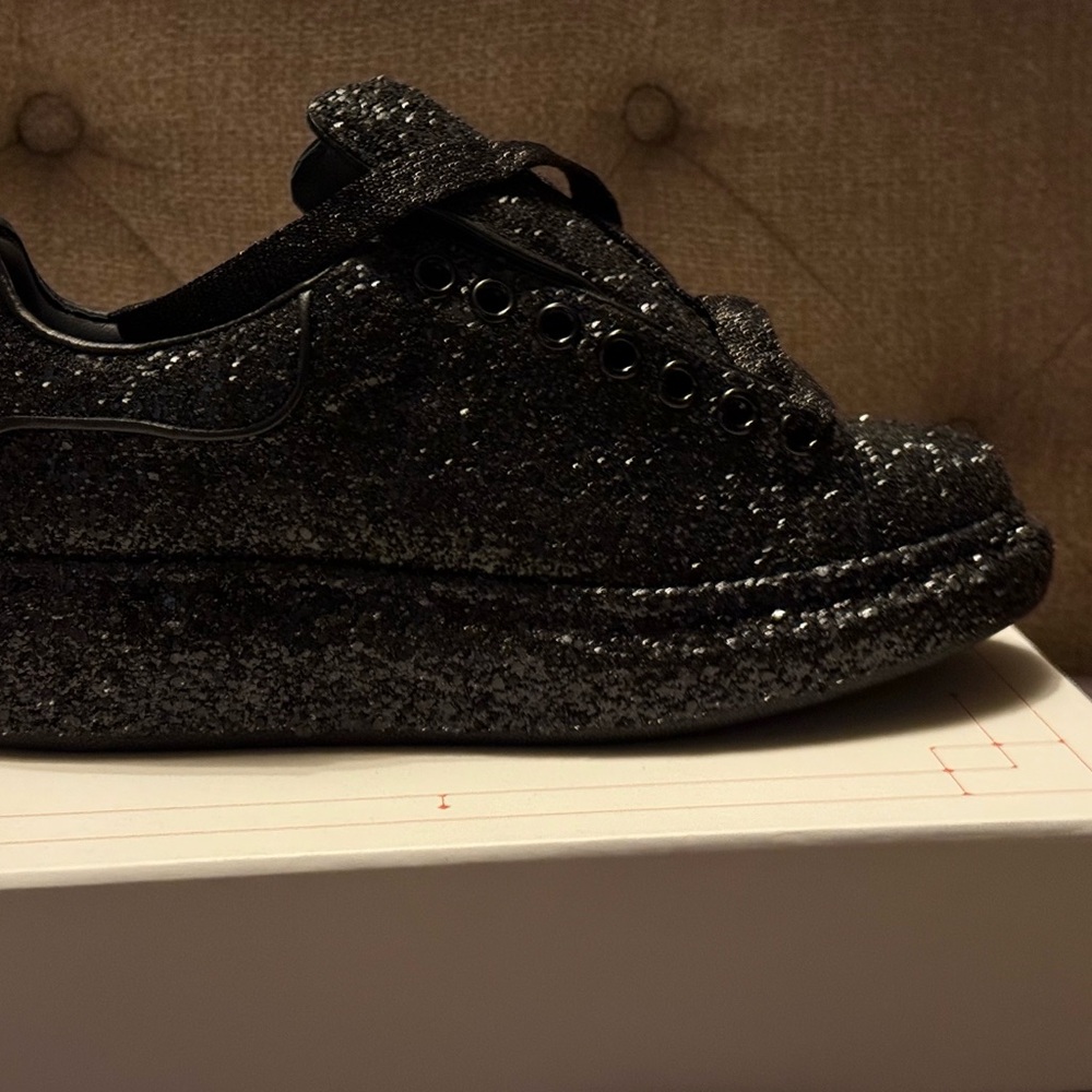 Black Glitter Sneakers MsQueen Brand new in box with tags